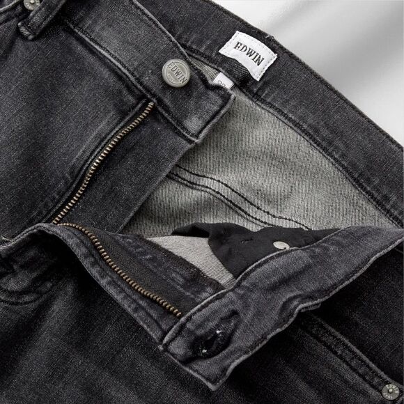 EDWIN Men’s LIAN Skinny Fit Jeans in the Size 31X32” in Coal Color - Picture 5 of 9